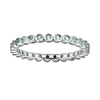 Stacks & Stones Sterling Silver Aquamarine Stack Ring