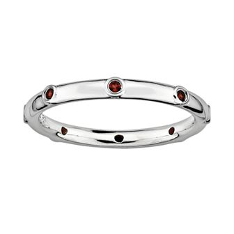 Stacks & Stones Sterling Silver Garnet Stack Ring