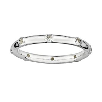 Stacks & Stones Sterling Silver White Topaz Stack Ring