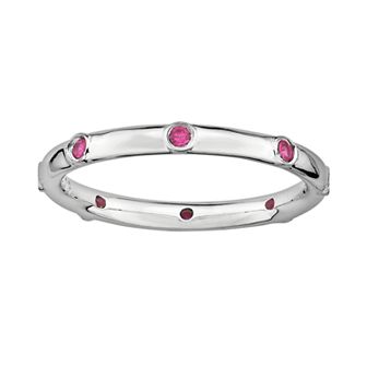 Stacks & Stones Sterling Silver Lab-Created Ruby Stack Ring