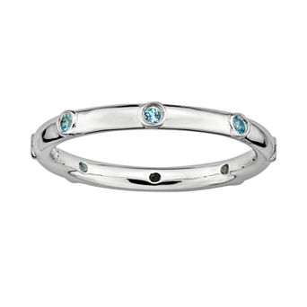 Stacks & Stones Sterling Silver Blue Topaz Stack Ring