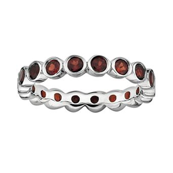 Stacks & Stones Sterling Silver Garnet Stack Ring