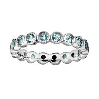 Stacks & Stones Sterling Silver Aquamarine Stack Ring
