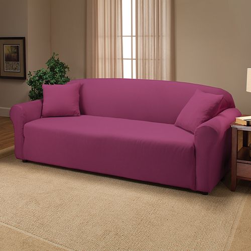 Jersey Stretch Sofa Slipcover With Pillow