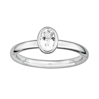 Stacks & Stones Sterling Silver White Topaz Stack Ring