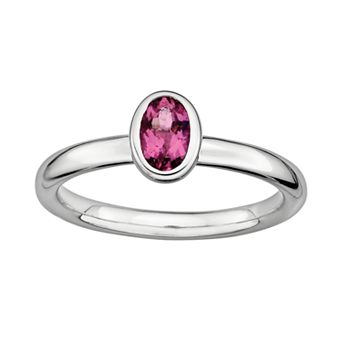Stacks & Stones Sterling Silver Pink Tourmaline Stack Ring