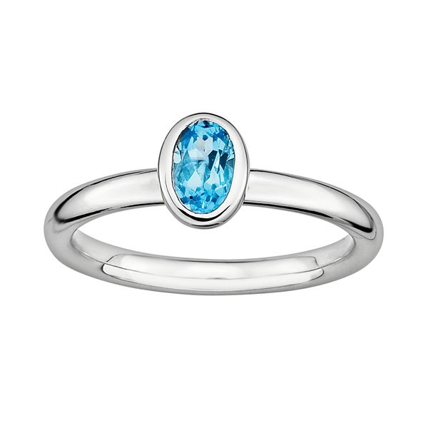 Stacks & Stones Sterling Silver Blue Topaz Stack Ring