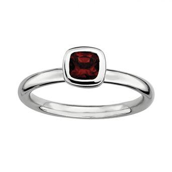 Stacks & Stones Sterling Silver Garnet Stack Ring
