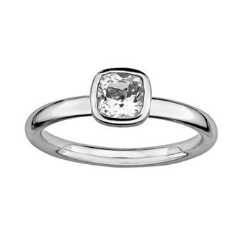 Stacks & Stones Sterling Silver White Topaz Stack Ring