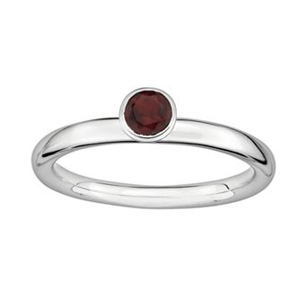 Stacks & Stones Sterling Silver Garnet Stack Ring