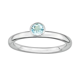 Stacks & Stones Sterling Silver Aquamarine Stack Ring