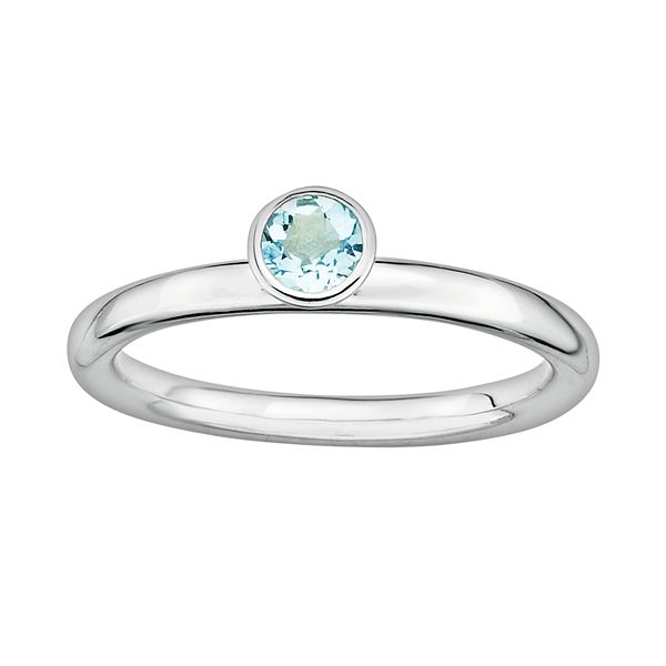 Stacks & Stones Sterling Silver Aquamarine Stack Ring