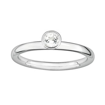 Stacks & Stones Sterling Silver White Topaz Stack Ring