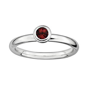 Stacks & Stones Sterling Silver Garnet Stack Ring