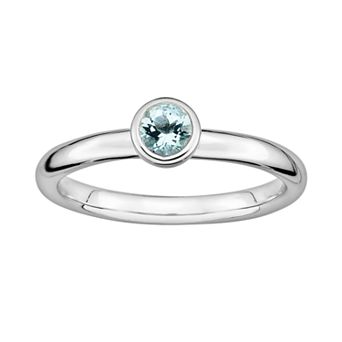 Stacks & Stones Sterling Silver Aquamarine Stack Ring