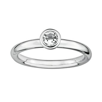 Stacks & Stones Sterling Silver White Topaz Stack Ring
