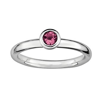 Stacks & Stones Sterling Sterling Silver Pink Tourmaline Stack Ring