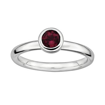 Stacks & Stones Sterling Sterling Silver Rhodolite Garnet Stack Ring