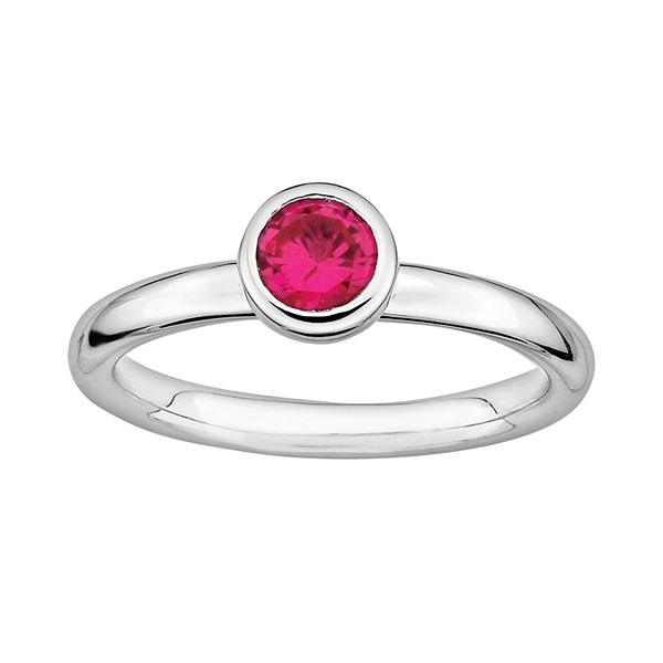Stacks & Stones Sterling Sterling Silver Lab-Created Ruby Stack Ring