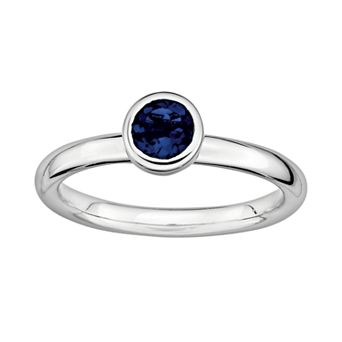 Stacks & Stones Sterling Sterling Silver Lab-Created Sapphire Stack Ring