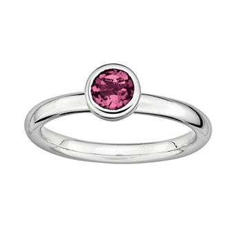 Stacks & Stones Sterling Sterling Silver Pink Tourmaline Stack Ring