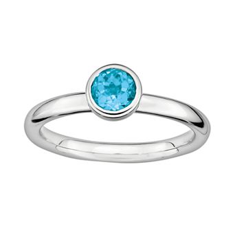 Stacks & Stones Sterling Sterling Silver Blue Topaz Stack Ring