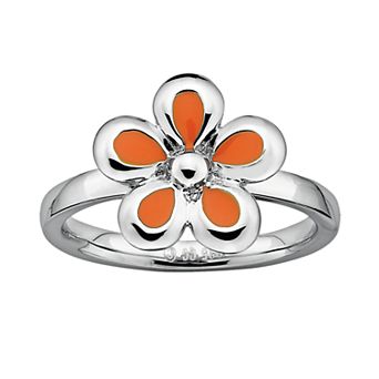 Stacks & Stones Sterling Silver Orange Flower Stack Ring