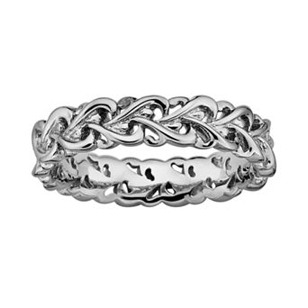 Stacks & Stones Sterling Silver Intertwined Heart Stack Ring