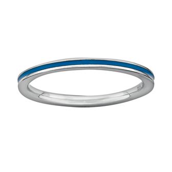 Stacks & Stones Sterling Silver Blue Enamel Stack Ring