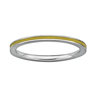 Stacks & Stones Sterling Silver Yellow Enamel Stack Ring