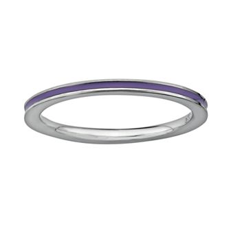 Stacks & Stones Sterling Silver Purple Enamel Stack Ring