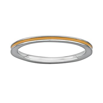 Stacks & Stones Sterling Silver Orange Enamel Stack Ring