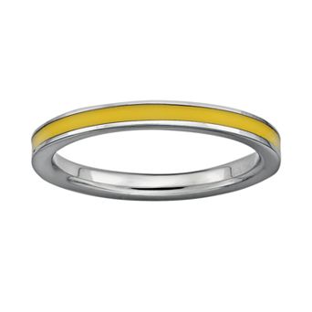 Stacks & Stones Sterling Silver Yellow Enamel Stack Ring