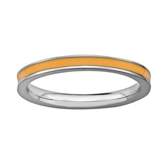 Stacks & Stones Sterling Silver Orange Enamel Stack Ring