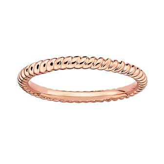 Stacks & Stones 18k Rose Gold Over Silver Twist Stack Ring