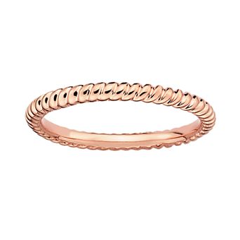 Stacks & Stones 18k Rose Gold Over Silver Twist Stack Ring