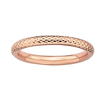 Stacks & Stones 18k Rose Gold Over Silver Cable Stack Ring