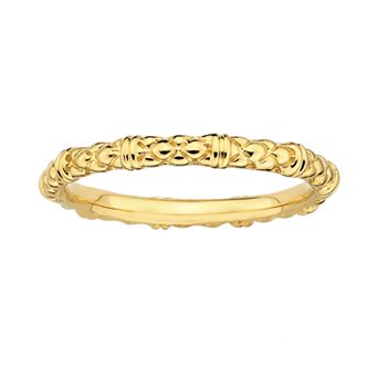 Stacks & Stones 18k Gold Over Silver Textured Stack Ring