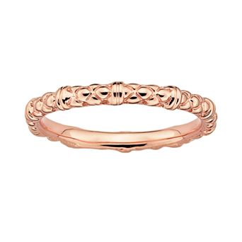 Stacks & Stones 18k Rose Gold Over Silver Textured Stack Ring