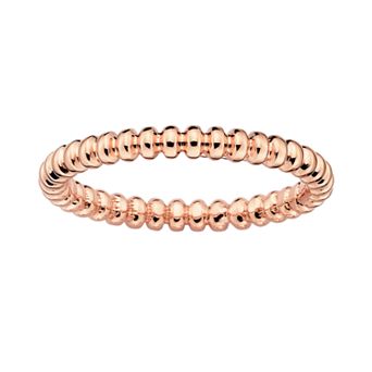 Stacks & Stones 18k Rose Gold Over Silver Beaded Stack Ring