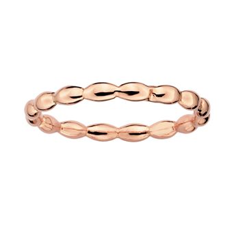 Stacks & Stones 18k Rose Gold Over Silver Rice Stack Ring