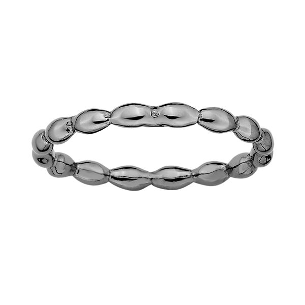 Stacks & Stones Ruthenium-Plated Sterling Silver Rice Stack Ring