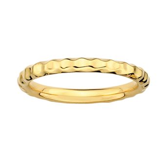 Stacks & Stones 18k Gold Over Silver Hammered Stack Ring
