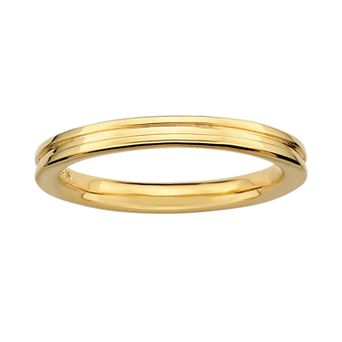 Stacks & Stones 18k Gold Over Silver Grooved Stack Ring