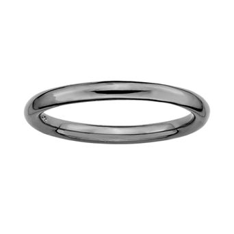Stacks & Stones Ruthenium-Plated Sterling Silver Stack Ring
