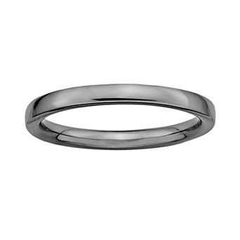 Stacks & Stones Ruthenium-Plated Sterling Silver Stack Ring
