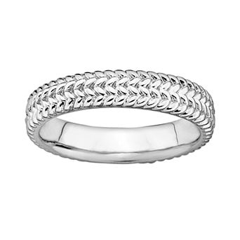 Stacks & Stones Sterling Silver Herringbone Stack Ring