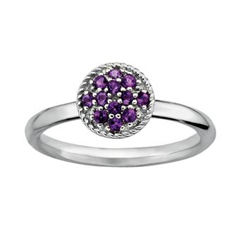 Stacks & Stones Sterling Silver Amethyst Cluster Stack Ring
