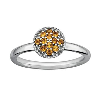 Stacks & Stones Sterling Silver Citrine Cluster Stack Ring