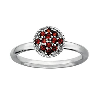 Stacks & Stones Sterling Silver Garnet Cluster Stack Ring